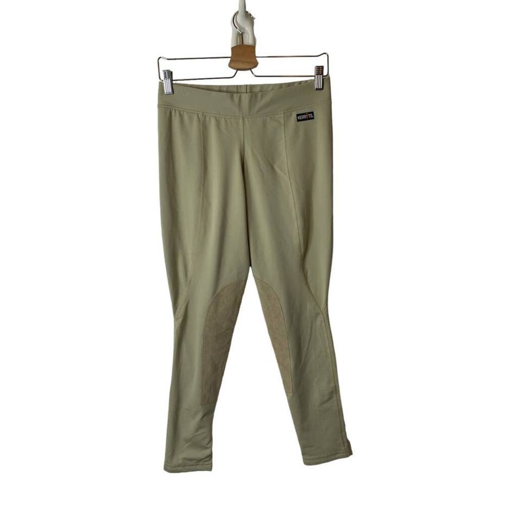 Kerrits Flow Rise Knee Patch Performance Tight Riding Breeches in Tan Size Large